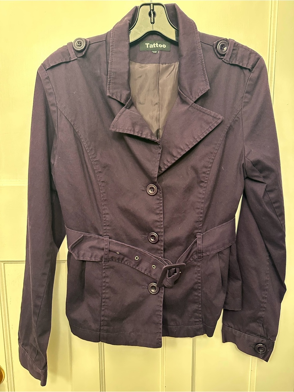 ⭐️ Tattoo Women's Lg Purple Belted Coat